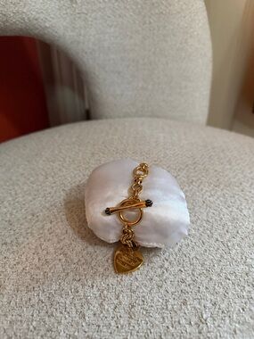Juicy Couture Y2K Gold Plated Heart Charm Bracelet